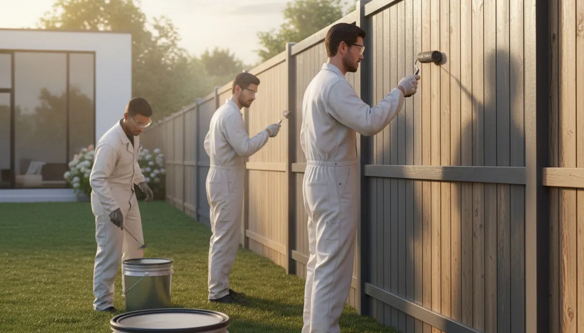 Fence painting in Loveland, CO by Loveland Paint Pros for weather protection and curb appeal